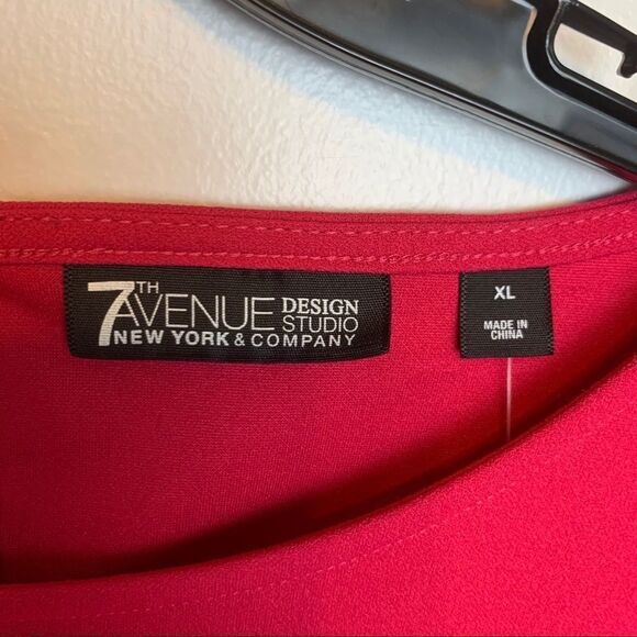 NWT NY&CO Solid Pink Ruffle Short Sleeve Short Sleeve Blouse Scoop Neck size XL - Picture 5 of 12